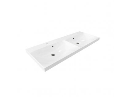 Bino, koupelnová skříňka s umyvadlem z litého mramoru 121 cm, bílá CN663M