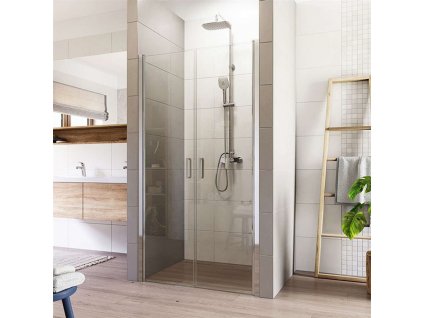 Sprchové dveře, Lima, dvoukřídlé, lítací, 80x190 cm, chrom ALU, sklo Čiré CK80513K