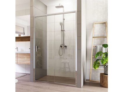 Sprchové dveře, LIMA, dvoudílné, zasunovací, 100x190 cm, chrom ALU, sklo Čiré CK80403K