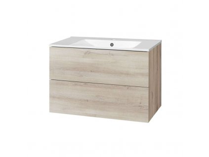 Aira, koupelnová skříňka s keramickým umyvadlem 81 cm, dub Kronberg CN721