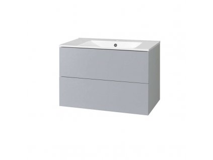Aira, koupelnová skříňka s keramickým umyvadlem 81 cm, šedá CN731