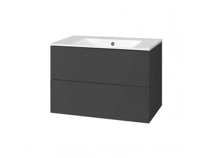 Aira, koupelnová skříňka s keramickym umyvadlem 81 cm, antracit CN751