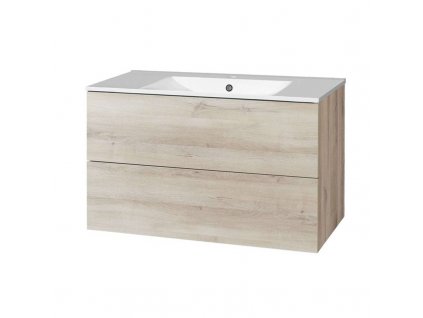 Aira, koupelnová skříňka s keramickym umyvadlem 101 cm, dub Kronberg CN722