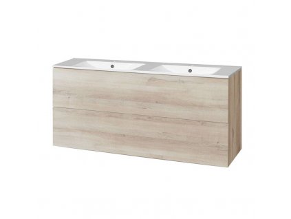 Aira, koupelnová skříňka s keramickym umyvadlem 121 cm, dub Kronberg CN723