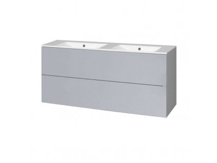 Aira, koupelnová skříňka s keramickým umyvadlem 121 cm, šedá CN733