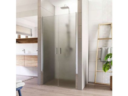 Sprchové dveře, Lima, dvoukřídlé, lítací, 80x190 cm, chrom ALU, sklo Point CK80512K