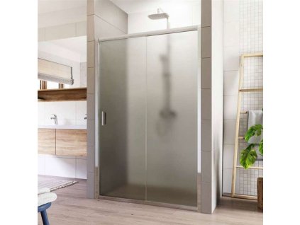 Sprchové dveře, LIMA, dvoudílné, zasunovací, 110x190 cm, chrom ALU, sklo Point CK80412K
