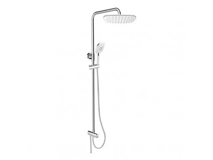 Sprchový set s tyčí, hadicí, ruční a talíř. hranatou sprchou, bílá CB95001SW2