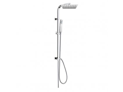 Sprchový set Quatro s tyčí, hadicí, ruční a talíř. hranatou sprchou, slim, nerez CBQ60101SKN
