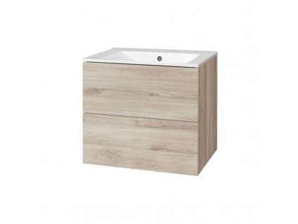 Aira, koupelnová skříňka s keramickým umyvadlem 61 cm, dub Kronberg CN720