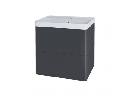 Siena, koupelnová skříňka s keramickym umyvadlem 61 cm, antracit mat CN430