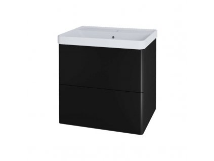 Siena, koupelnová skříňka s keramickym umyvadlem 61 cm, černá mat CN440