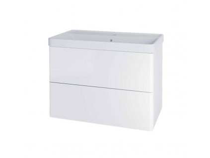 Siena, koupelnová skříňka s keramickym umyvadlem 81 cm, bílá lesk CN411