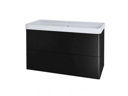 Siena, koupelnová skříňka s keramickym umyvadlem 101 cm, černá mat CN4421