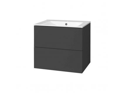 Aira, koupelnová skříňka s keramickým umyvadlem 61 cm, antracit CN750