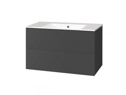 Aira, koupelnová skříňka s keramickym umyvadlem 101 cm, antracit CN752