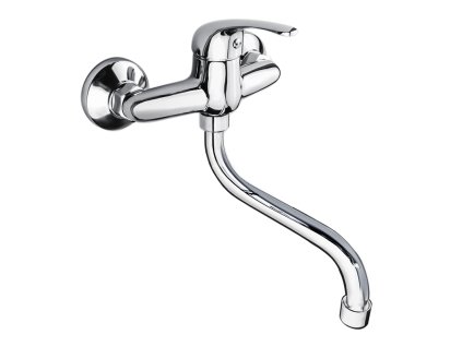 Mereo Dřezová nástěnná baterie, Lila, 150 mm, s ramínkem trubkovým ø 18 mm - 200 mm, chrom