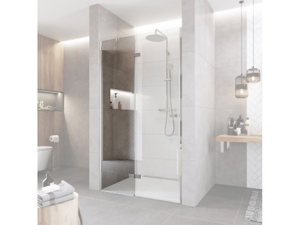 Mereo Fixní sklo, Novea, 24,50 cm, chrom ALU, sklo Čiré, L/P provedení