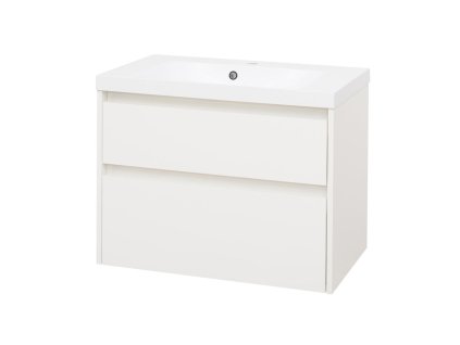 Mereo Opto, koupelnová skříňka s umyvadlem z litého mramoru 81 cm, bílá