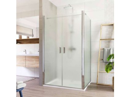 Mereo Sprchový kout, Lima, obdélník, dvoukřídlý, lítací, 120x80 cm, chrom ALU, sklo Point