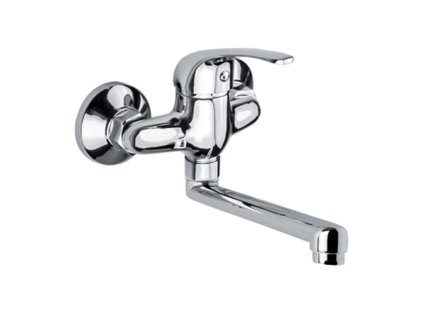 Mereo Dřezová nástěnná baterie, Lila, 100 mm, s ramínkem plochým rovným 160 mm, chrom