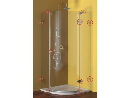 Mereo Kování oválné pro sprchové kouty CK70103LE, CK70103PE, komplet