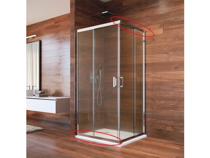 Mereo Vodící profil pro CK608A..K, 80cm, spodní levý, horní pravý, chrom