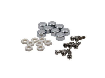 Mereo Sada plastových krytek a šroubů pro aretaci fixačního profilu pro kouty a dveře (8ks), chrom