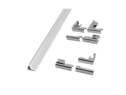 Mereo Spodní ALU prahová lišta pro CK10111Zx - CK10511Zx, vč. 7ks koncovek