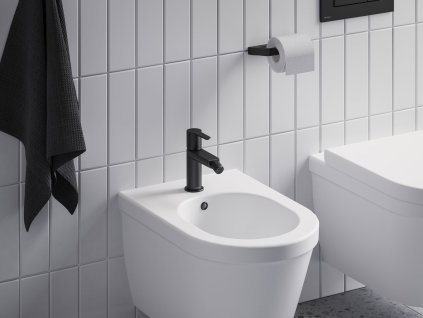 PU 055.20BLM Bidetová stojánková baterie 151 mm s výpustí ClickClack, černá matná