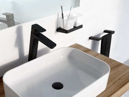TD F 015.20BLM Umyvadlová stojánková baterie 334 mm bez výpusti, černá matná