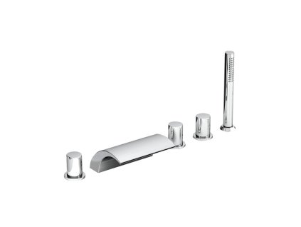 WF 025.00CR Vanová stojánková 5-otvorová baterie se sprchovým setem, vodopád, chrom