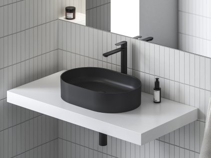 CR II 015.21BL Umyvadlová stojánková baterie BeCool 300 mm bez výpusti, černá