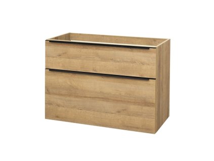 Mereo Mailo, koupelnová skříňka 101 cm, dub Riviera, černé madlo