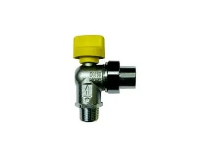 KK plyn, tep. pojistkapřipojení varný /Movládání bez.pojistka (#1236242 Kulový kohout rohový s tepelnou pojistkou- varný nátrubek, Dimenze DN20, PN 1)