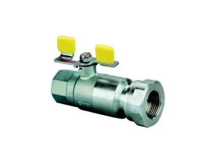 KK plyn, tep.pojistkapřipojení F/Fovládání motýl ocel (#1230211 Kulový kohout s motýlkovým ovladačem a tepelnou pojistkou, Dimenze DN 15, PN 1)