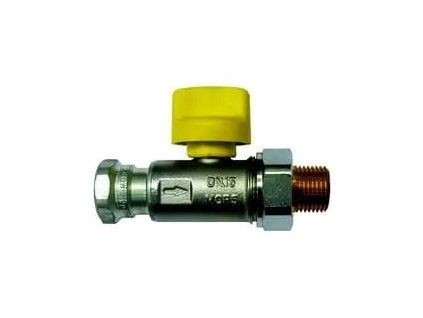 Kulový kohout HERZ plyn, tep. pojistkapřipojení šroubení/Fovládání bez.pojistka (#1236231 Kulový kohout HERZ s tepelnou pojistkou -závitový nátrubek, Dimenze DN15, PN 1)