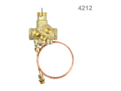 Regulátor diferenčního tlaku s regulátorem objemového průtoku VS-TS, vnitřní závit (#1421230 Regulátor diferenčního tlaku s regulátorem objemového průtoku VS-TS 15LF s integrovanou škrtící klapkou, vnitřní závit, Dimenze DN15LF, Připojení Rp1/2", Průtok l/h 30-600)