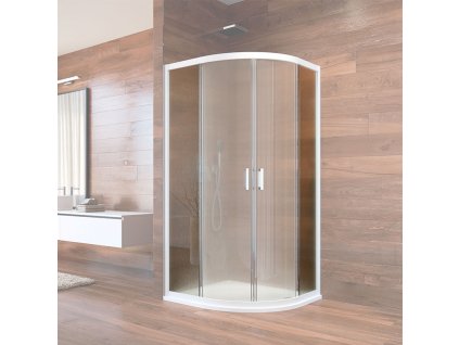 Mereo Pevný díl skleněný s bílým profilem a těsněním pro CK608B..K, 90x90x190cm, Point