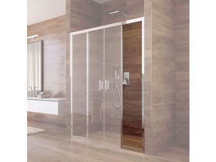 Mereo Pevný díl s profilem a těsněním pro CK80443K, 150x190 cm, sklo čiré, chrom ALU