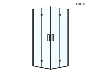 Oltens Byske sprchový kout 80 x 80 cm, čtvercový, matná černá / průhledné sklo, 20001300