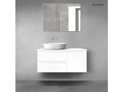 Oltens Vernal sada koupelnového nábytku 100 cm s horní deskou, lesklá bílá 68200000