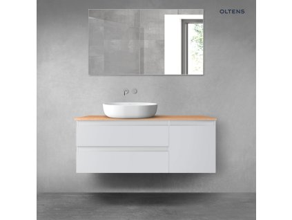 Oltens Vernal sada koupelnového nábytku 120 cm s horní deskou, matná šedá/dub 68211700