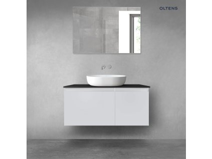 Oltens Vernal sada koupelnového nábytku 100 cm s horní deskou, matná šedá/matná černá 68255700