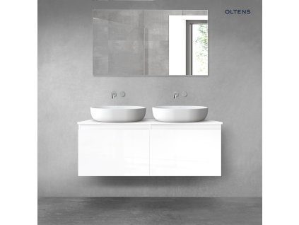 Oltens Vernal sada koupelnového nábytku 120 cm s horní deskou, lesklá bílá 68243000