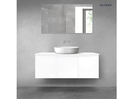 Oltens Vernal sada koupelnového nábytku 120 cm s horní deskou, lesklá bílá 68248000