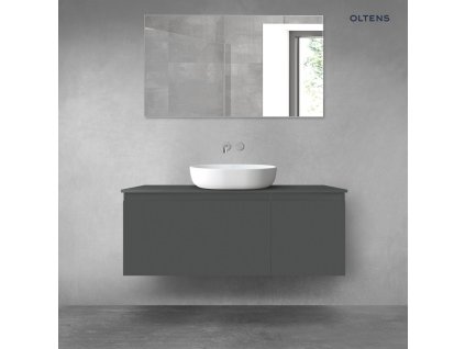 Oltens Vernal sada koupelnového nábytku 120 cm s horní deskou, matná grafitová 68248400