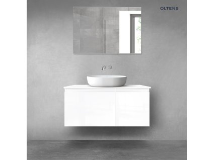 Oltens Vernal sada koupelnového nábytku 100 cm s horní deskou, lesklá bílá 68249000