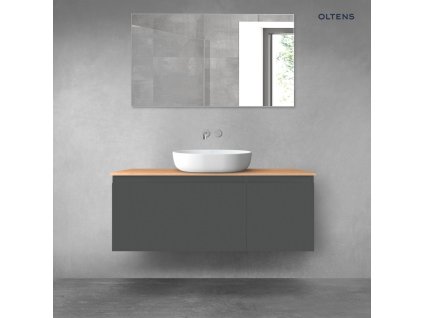Oltens Vernal sada koupelnového nábytku 120 cm s horní deskou, matná grafitová/dub 68252400