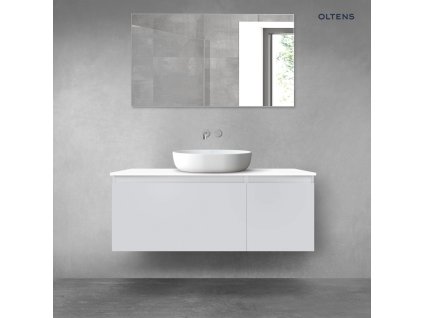 Oltens Vernal sada koupelnového nábytku 120 cm s horní deskou, matná šedá/lesklá bílá 68254700